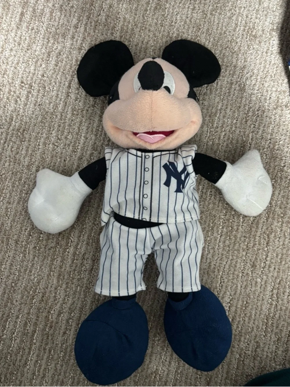 Mickey Mouse Plush in Navy & White Yankees Uniform